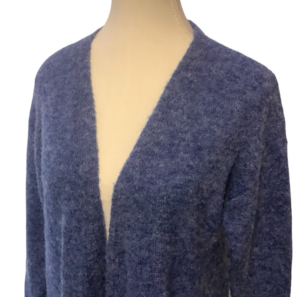 KAFFE HELLEN AYA BLUE WOOL/ MOHAIR BLEND LONG SLEEVE OPEN CARDIGAN/ Size S - Picture 5 of 12